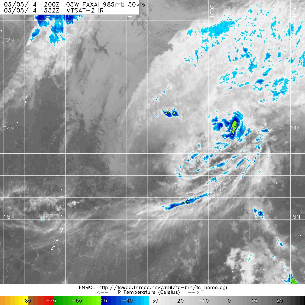 20140305.1332.mtsat-2.ircolor.03W.FAXAI.50kts.985mb.22.1N.154.5E.100pc.jpg